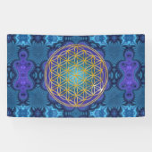 Leven - goud - fractal 1 spandoek (Horizontaal)