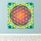 Leven - goud - fractal 2 canvas afdruk (Insitu (Houten vloer))