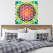 Leven - goud - fractal 2 canvas afdruk (Insitu (Slaapkamer))