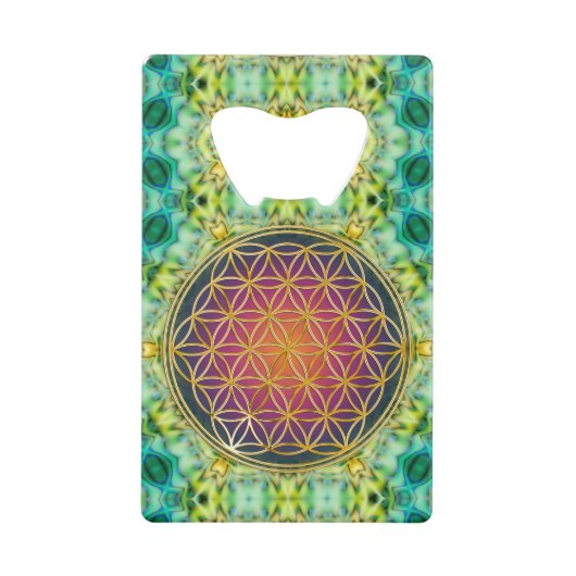 Leven - goud - fractal 2 creditkaart flessenopener (Voorkant)