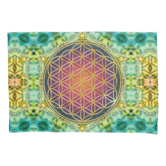 Leven - goud - fractal 2 kussensloop (Voorkant)