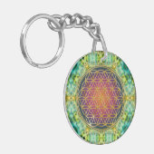 Leven - goud - fractal 2 sleutelhanger (Voorkant Links)