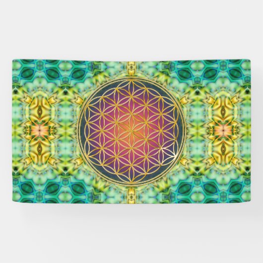 Leven - goud - fractal 2 spandoek (Horizontaal)