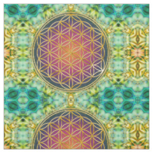 Leven - goud - fractal 2 stof