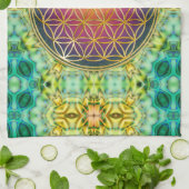 Leven - goud - fractal 2 theedoek (Gevouwen)