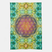 Leven - goud - fractal 2 theedoek (Verticaal)