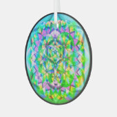 Leven groen glas ornament (Voorkant links)
