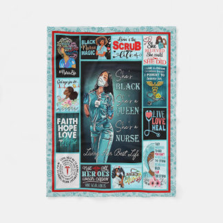 Leven haar beste zwarte koningin verpleegster fleece deken