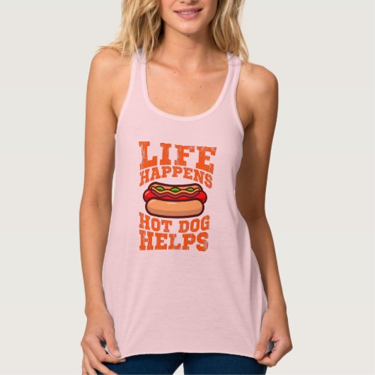 LEVEN HEEFT HOT DOG HELPT HELPT HELPEN WEKKELIJKE  TANKTOP (Voorkant)