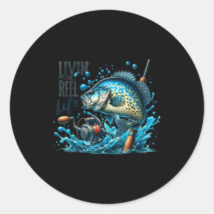 Leven het echte krabe vissen liefhebbers visser ronde sticker