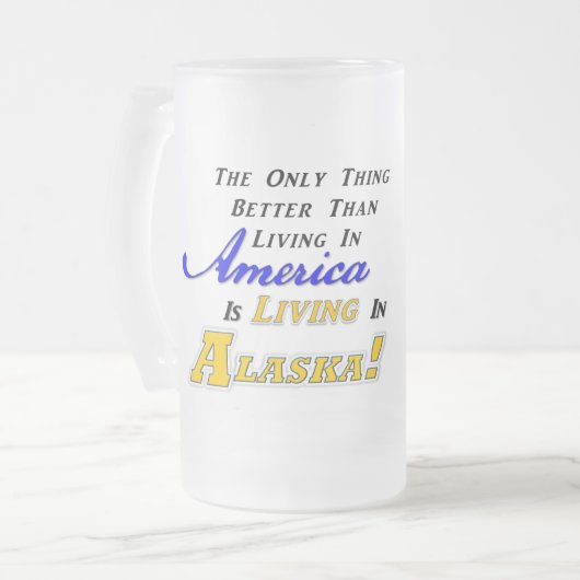 Leven in AK! mok van 22 oz, gevriesdroogd glas (Voorkant links)