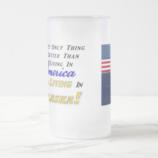 Leven in AK! mok van 22 oz, gevriesdroogd glas (Center)
