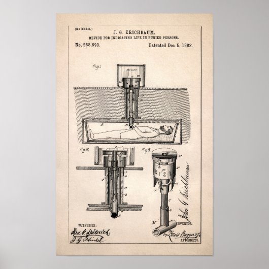 leven in Coffin Patent 1882 Poster (Voorkant)