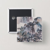 Leven in de bergen vierkante button 5,1 cm (Voorkant /achterkant)