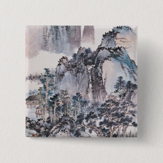 Leven in de bergen vierkante button 5,1 cm (Voorkant)