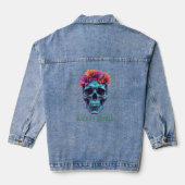 Leven in de dood, bloei in het blauw. denim jacket (Achterkant)