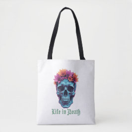 Leven in de dood, bloeien in het blauw tote bag