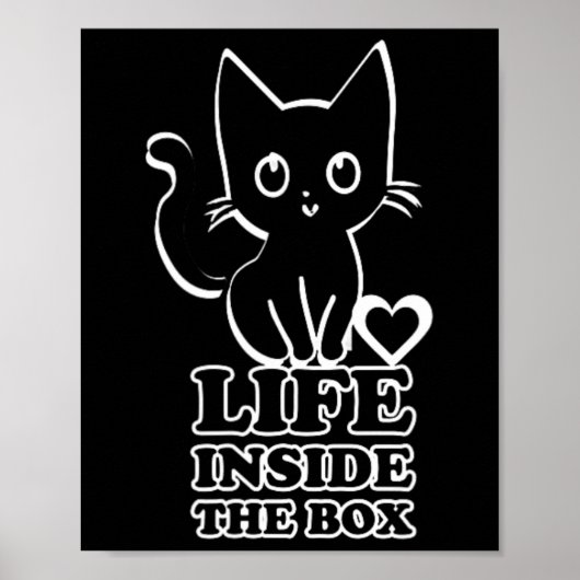 Leven in de doos - Black Kitty Cat Poster (Voorkant)