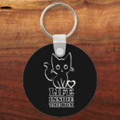 Leven in de doos - Black Kitty Cat Sleutelhanger (Voorkant)