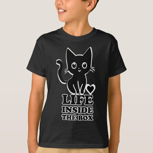 Leven in de doos - Black Kitty Cat T-shirt (Voorkant)