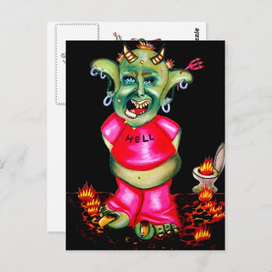 Leven in de hel briefkaart (Voorkant / Achterkant)