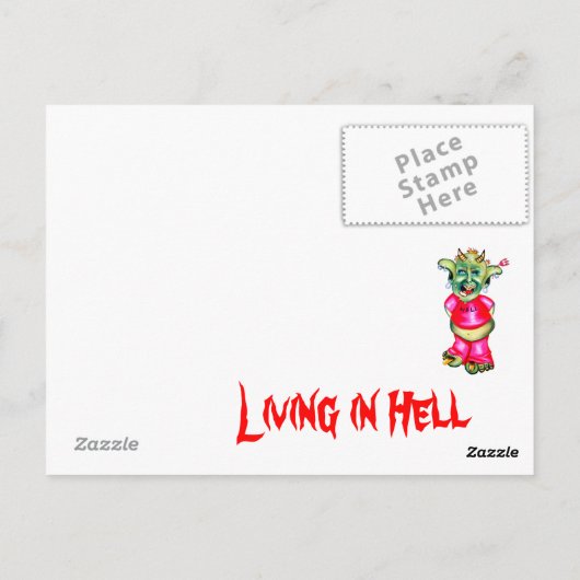 Leven in de hel briefkaart (Achterkant)