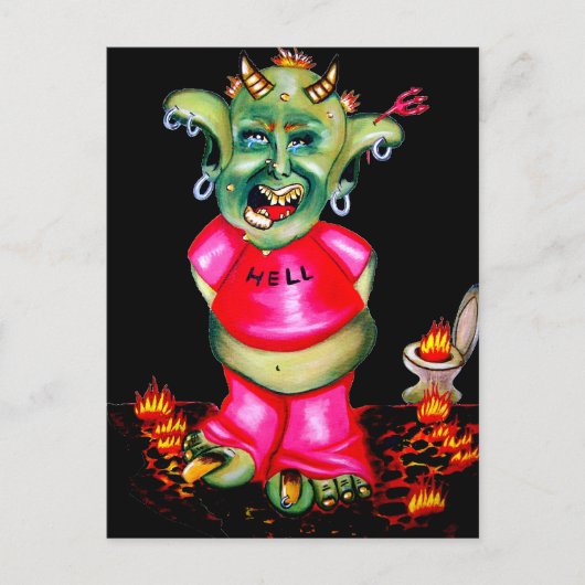 Leven in de hel briefkaart (Voorkant)