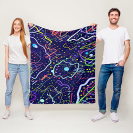 Leven in de ruimte fleece deken