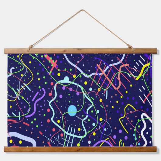 Leven in de ruimte hangend wandkleed (Voorkant)