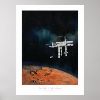Leven in de ruimte — ISS op Mars Poster