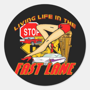 leven in de snelle verbinding ronde sticker