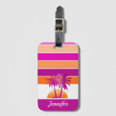Leven in de strandroze zonneroze en Oranje Bagagelabel (Voorkant (verticaal))