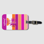 Leven in de strandroze zonneroze en Oranje Bagagelabel (Voorkant (horizontaal))