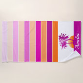 Leven in de strandroze zonneroze en Oranje Strandlaken (Voorkant)