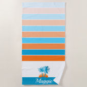 Leven in de strandwieg blauw/Oranje op maat Strandlaken (Voorkant)