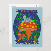 Leven in de Trage Lane Cute Snagelpaddenstoel Briefkaart (Voorkant / Achterkant)