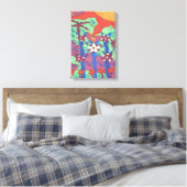 Leven in de Tuin Boho Art Canvasprint Canvas Afdruk (Insitu (Slaapkamer))