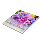 Leven in de volledige bloem van keramische Tegel Tegeltje (Zijkant)