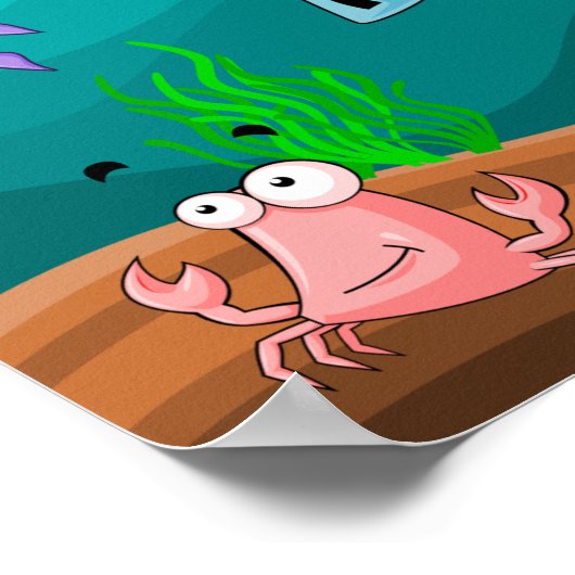 Leven in de zee gepersonaliseerd poster (Hoek)