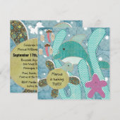 Leven in de Zee Ocean TurtlesBirthday Invitation Kaart (Voorkant / Achterkant)