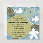 Leven in de Zee Ocean TurtlesBirthday Invitation Kaart (Achterkant)