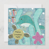 Leven in de Zee Ocean TurtlesBirthday Invitation Kaart (Voorkant)