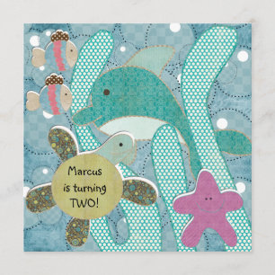 Leven in de Zee Ocean TurtlesBirthday Invitation Kaart