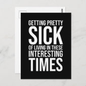 Leven in deze interessante tijden briefkaart (Voorkant / Achterkant)