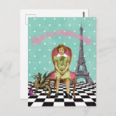 Leven in een droomwereld funky meisje briefkaart (Voorkant / Achterkant)