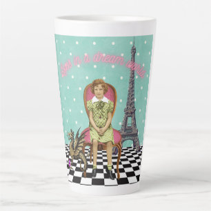 Leven in een droomwereld funky  meisje latte mok