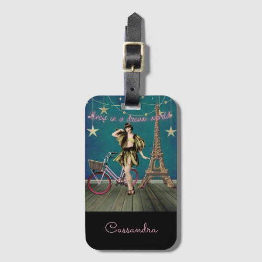 Leven in een droomwereld met funeste gewijzigde ku bagagelabel (Voorkant (verticaal))