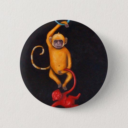 Leven in een plastische wereld ronde button 5,7 cm (Voorkant)