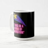 leven in een wereld van verbeelding koffiemok (Voorkant links)