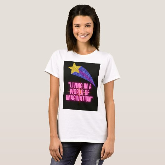 LEVEN IN EEN WERELD VAN VERBEELDING T-SHIRT (Voorkant volledig)